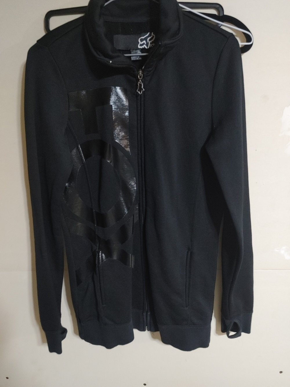 Fox Black Jacket with White Logo Accent